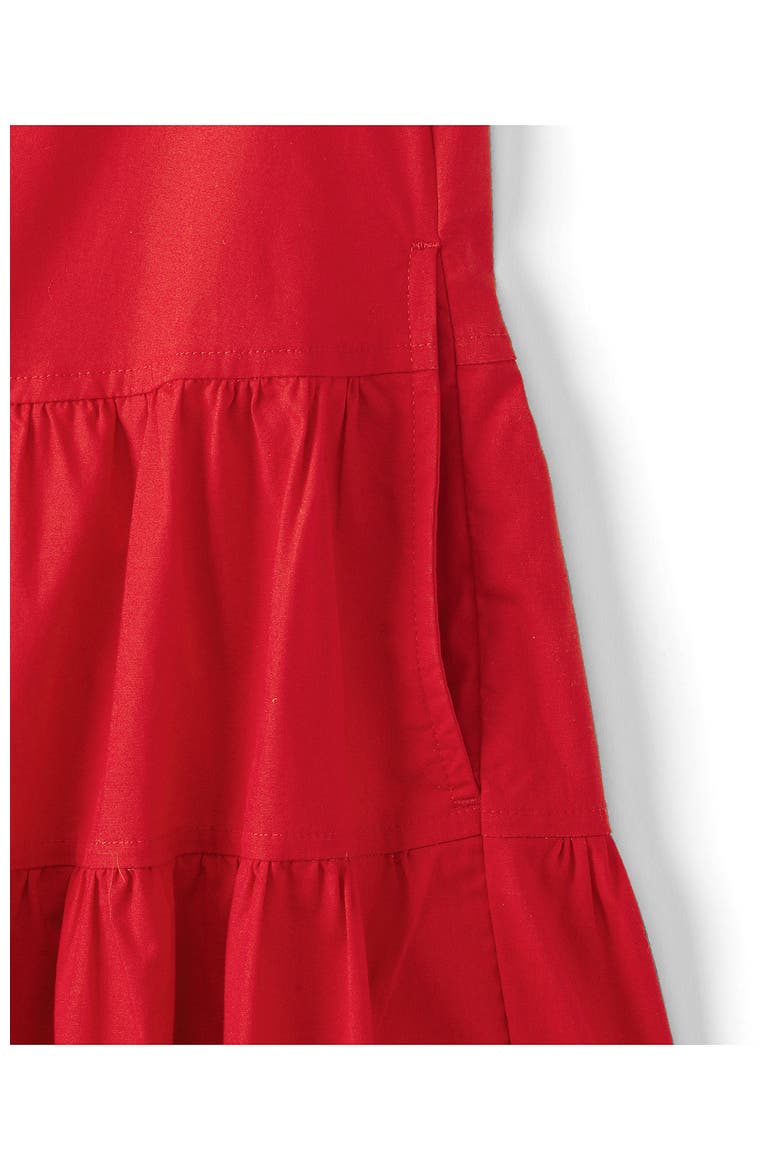Plus Size Poplin Flutter Sleeve Knee Length Popover Dress, Alternate, color, Compass Red