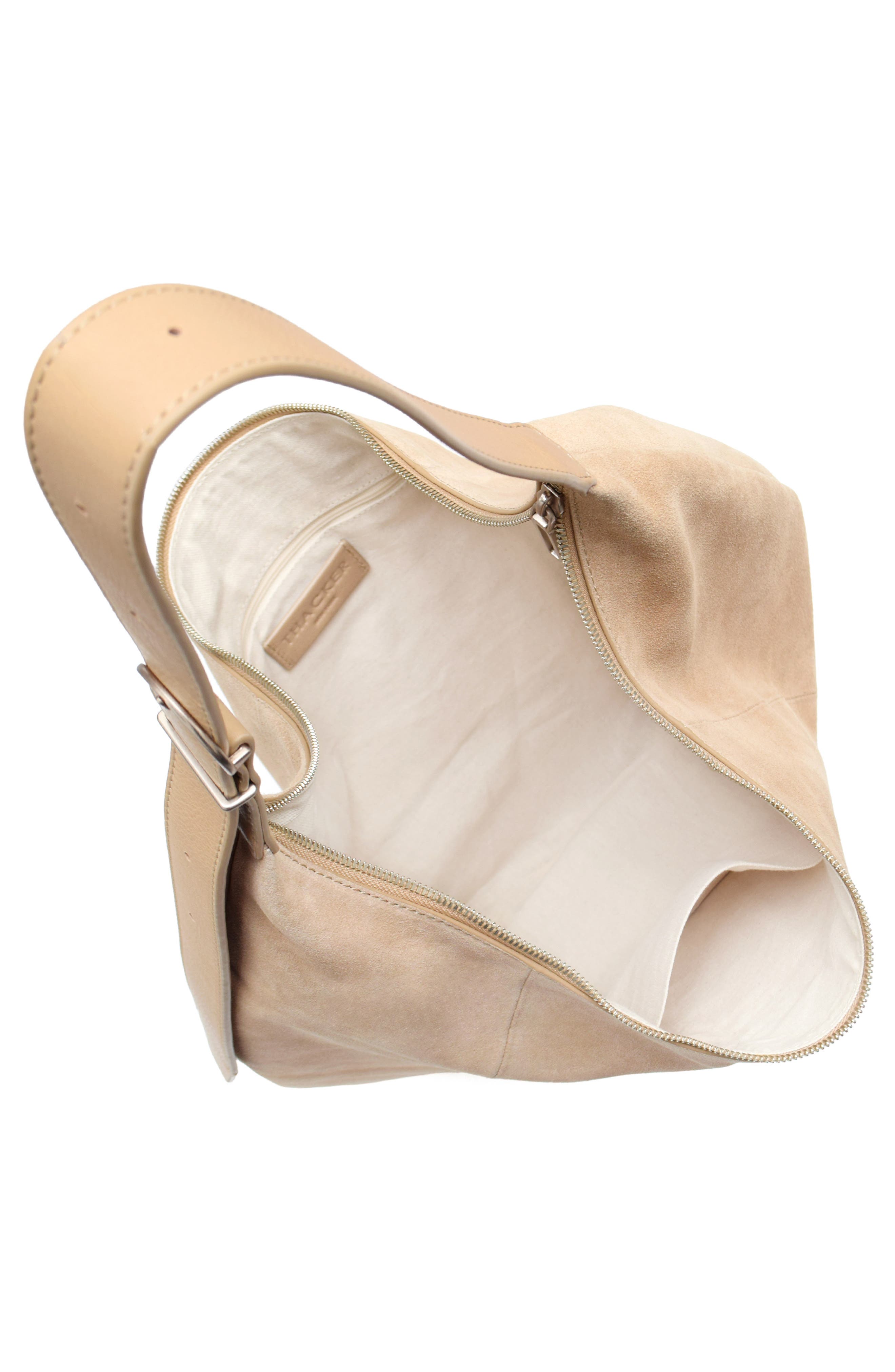 Thacker Oversize Wyatt Suede Hobo Bag, Alternate, color, Nutmeg