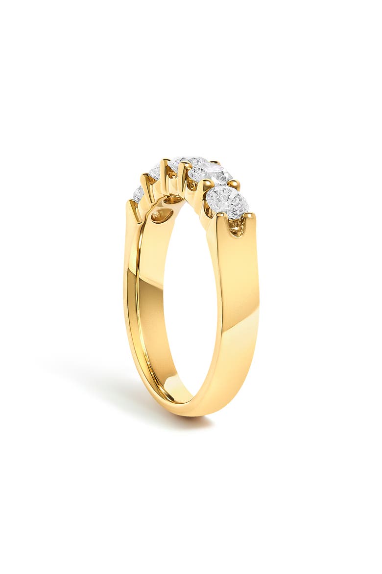 14K Gold 1.00 Ctw Diamond 5 Stone Band Ring, Alternate, color, Yellow Gold