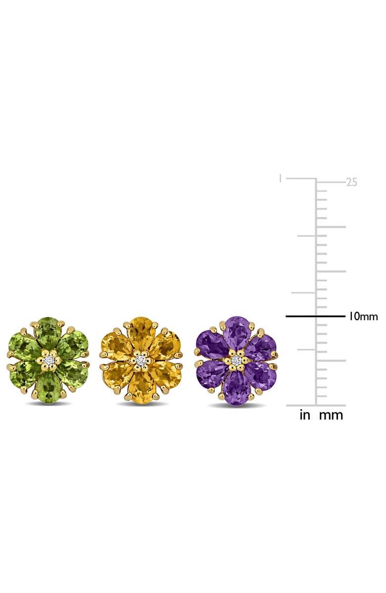 DELMAR Set of 3 Flower Stud Earrings, Alternate, color, Purple Multi