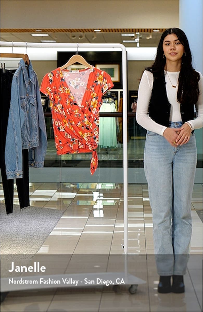Floral Faux Wrap Top, sales video thumbnail