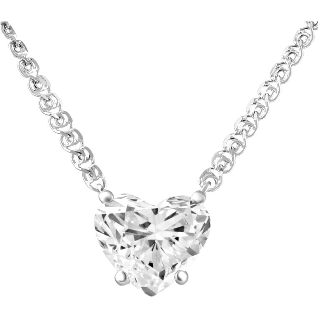Bliss Diamond Certified 3ct Heart Solitaire Diamond Pendant Necklace 14k Gold Lab Grown In 14k White Gold