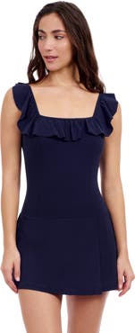 Profile by Gottex Tutti Frutti Ruffle Square Neck Swimdress