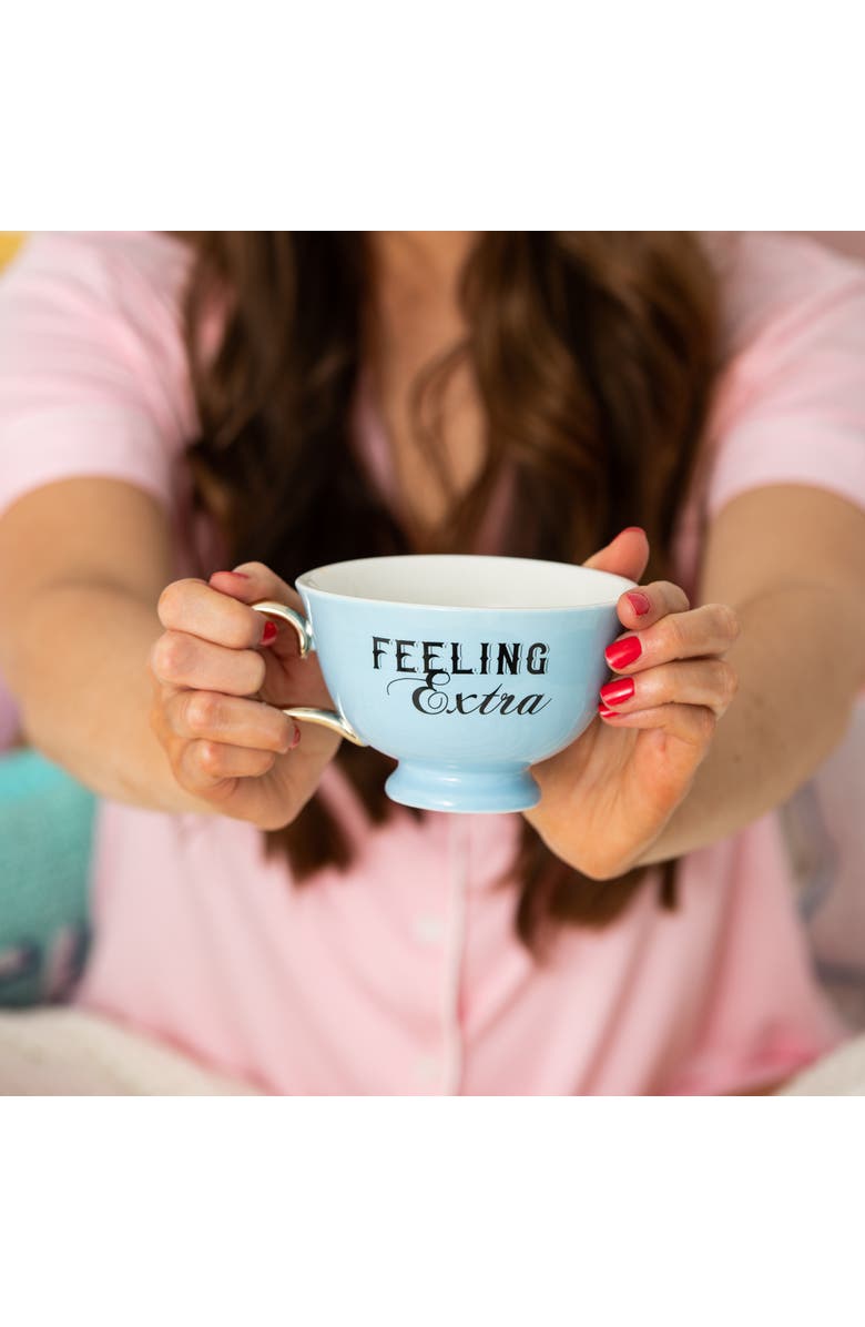 Totalee Gift Feeling Extra Oversized Teacup Porcelain Blue 8.45 oz, Alternate, color, 