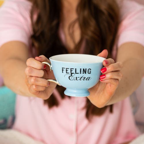 Totalee Gift Feeling Extra Oversized Teacup Porcelain Blue 8.45 oz In Blue