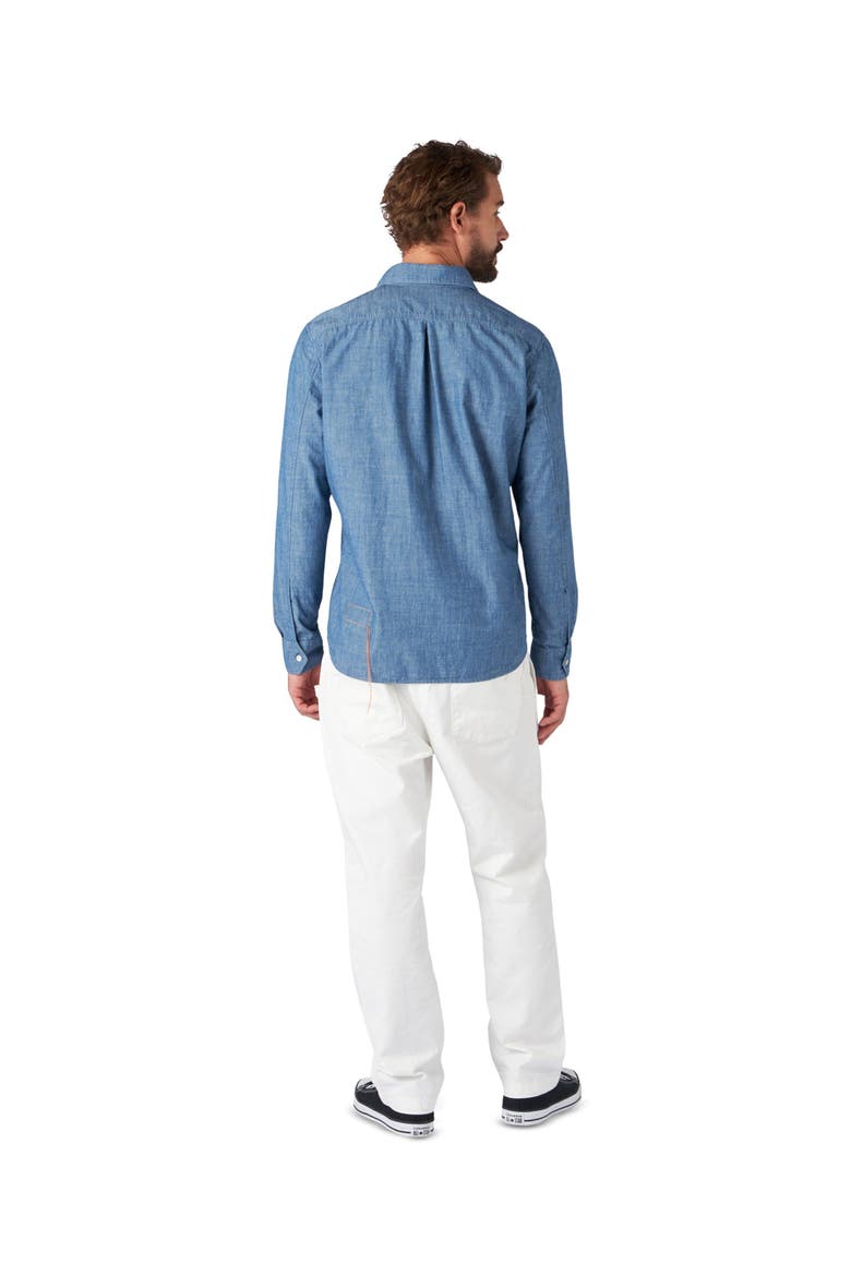 Amleto Denim Shirt with Patch Pockets, Alternate, color, BLUE