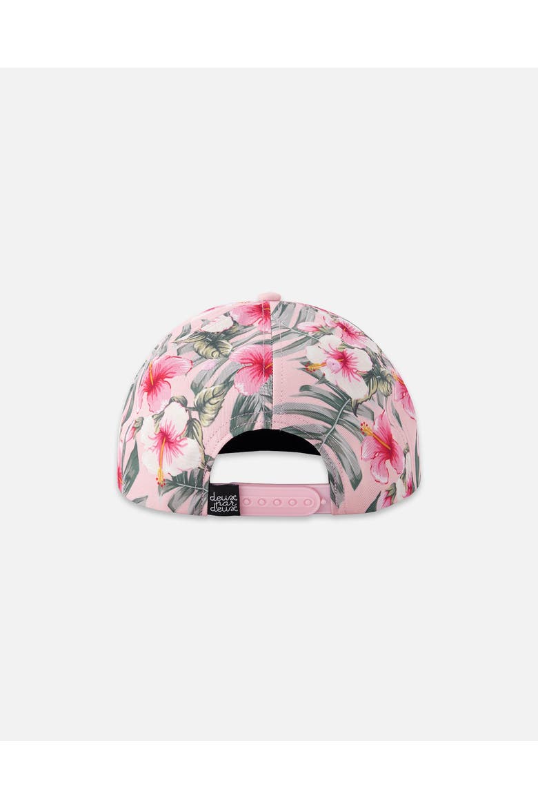 Flat Brim Hibiscus Cap, Alternate, color, Pink Hibiscus Print