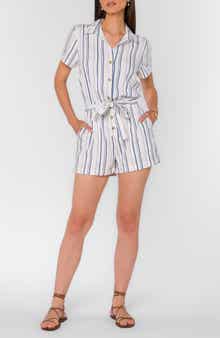 VELVET HEART Short Sleeve Button Front Romper