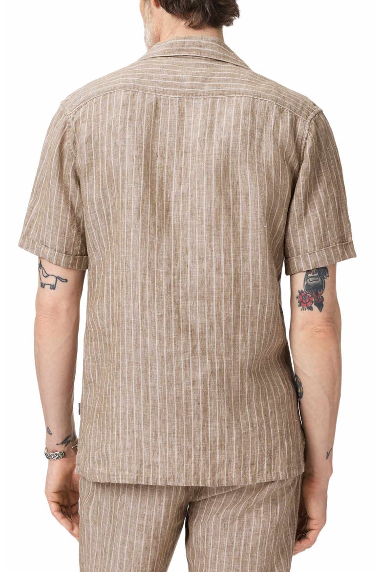 Grady Stripe Linen Camp Shirt, Alternate, color, FADED TWINE