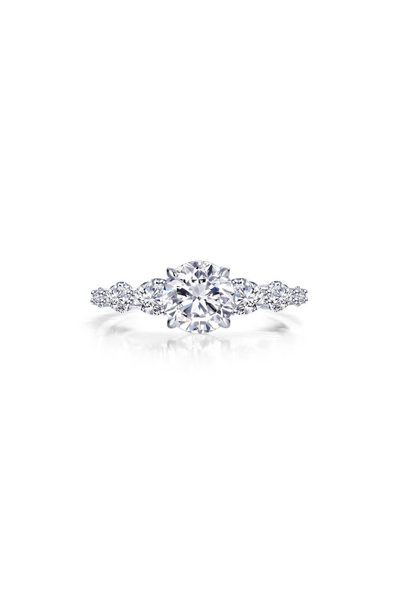 Round & Pear Simulated Diamond Ring, Main, color, SILVER