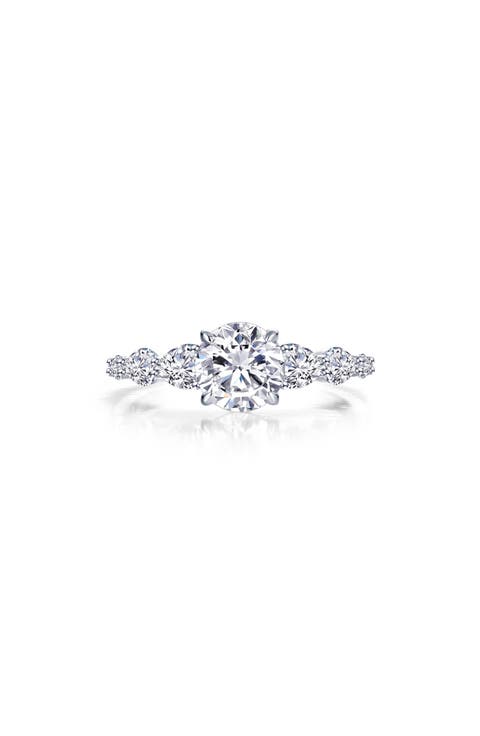 Round & Pear Simulated Diamond Ring