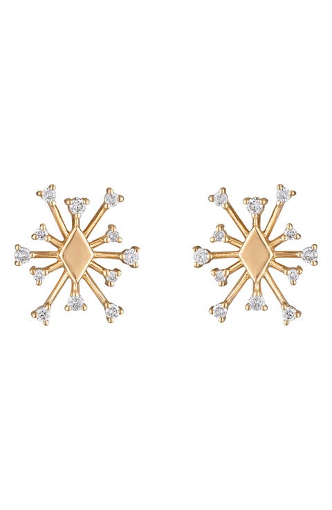 Medium Sparkle Diamond Stud Earrings
