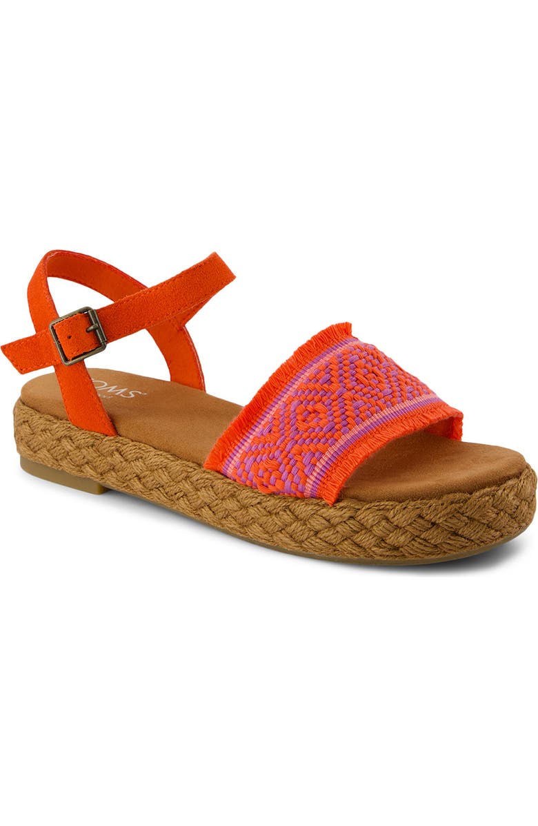 TOMS Abby Flatform Espadrille Sandal, Main, color, Red