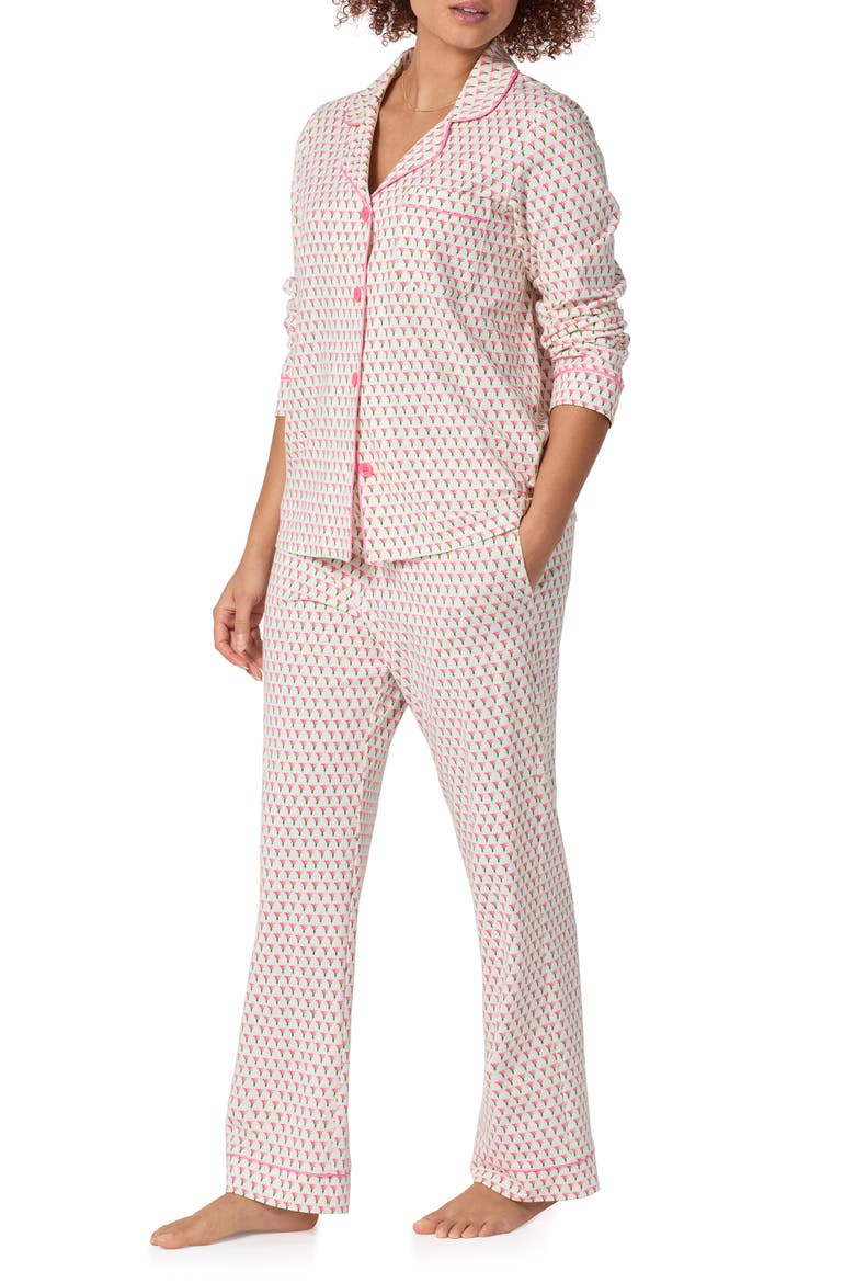 Stretch Cotton Jersey Pajamas, Alternate, color, BLOSSOM GEO