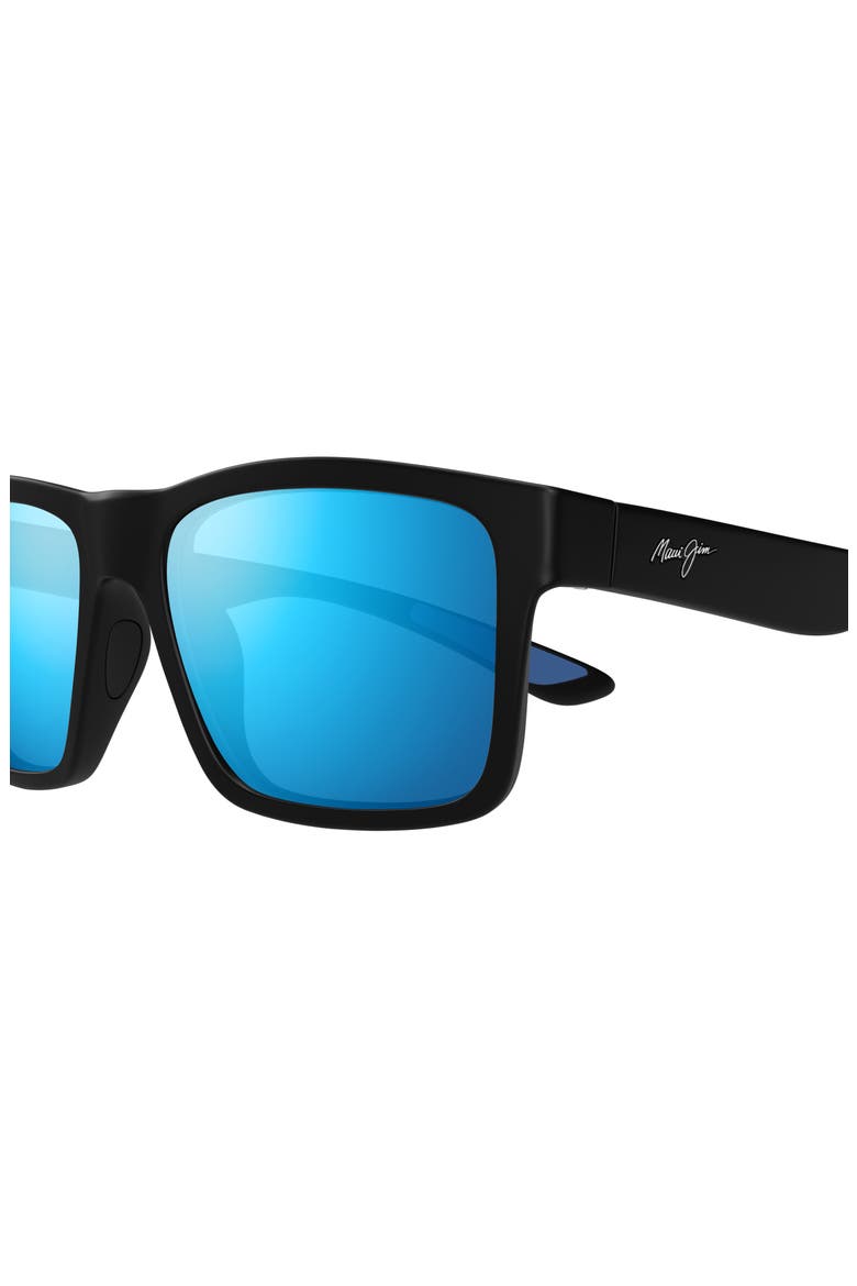 The Flats 57mm PolarizedPlus2® Rectangular Sunglasses, Alternate, color, BLACK/ BLUE HAWAII