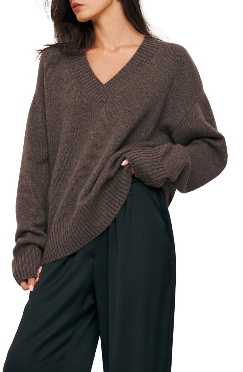 Reformation Jadey Oversize Cashmere Sweater, Main, color, Dachshund