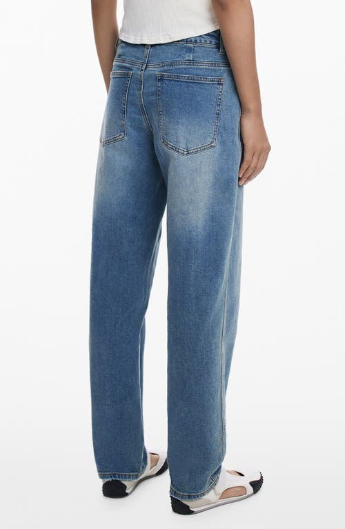Desigual Barrel Leg Jeans In Blue