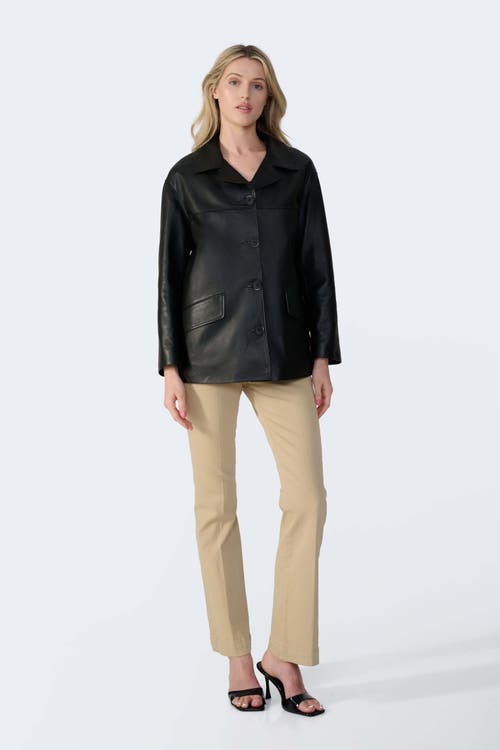 Furniq Uk Colette Leather Jacket In Black