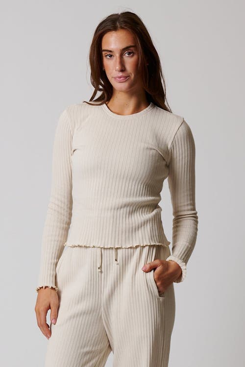 Leisure Lab Cotton Rib Long Sleeve In Cream
