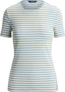 Lauren Ralph Lauren Stripe Cotton Blend Rib T-Shirt
