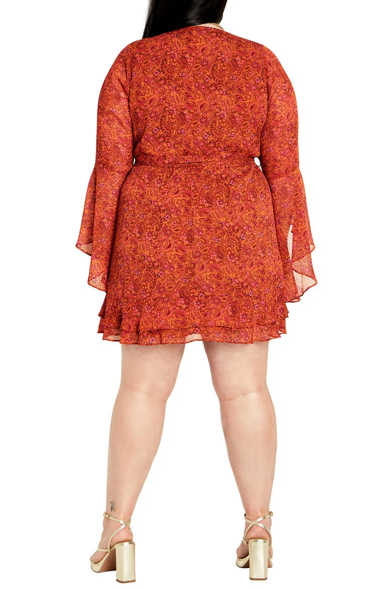 Lexi Long Sleeve Faux Wrap Dress, Alternate, color, RETRO PAISLEY