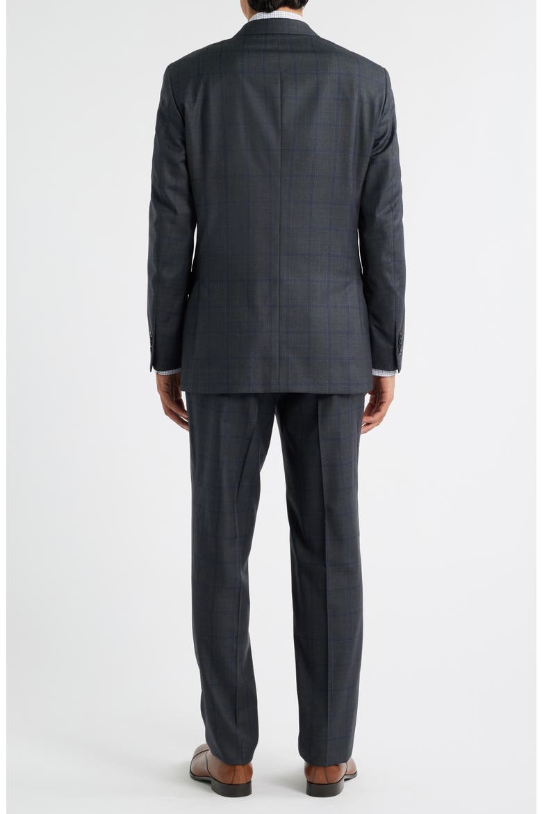 Flynn Classic Fit Grey Windowpane Check Wool Suit, Alternate, color, CHARCOAL