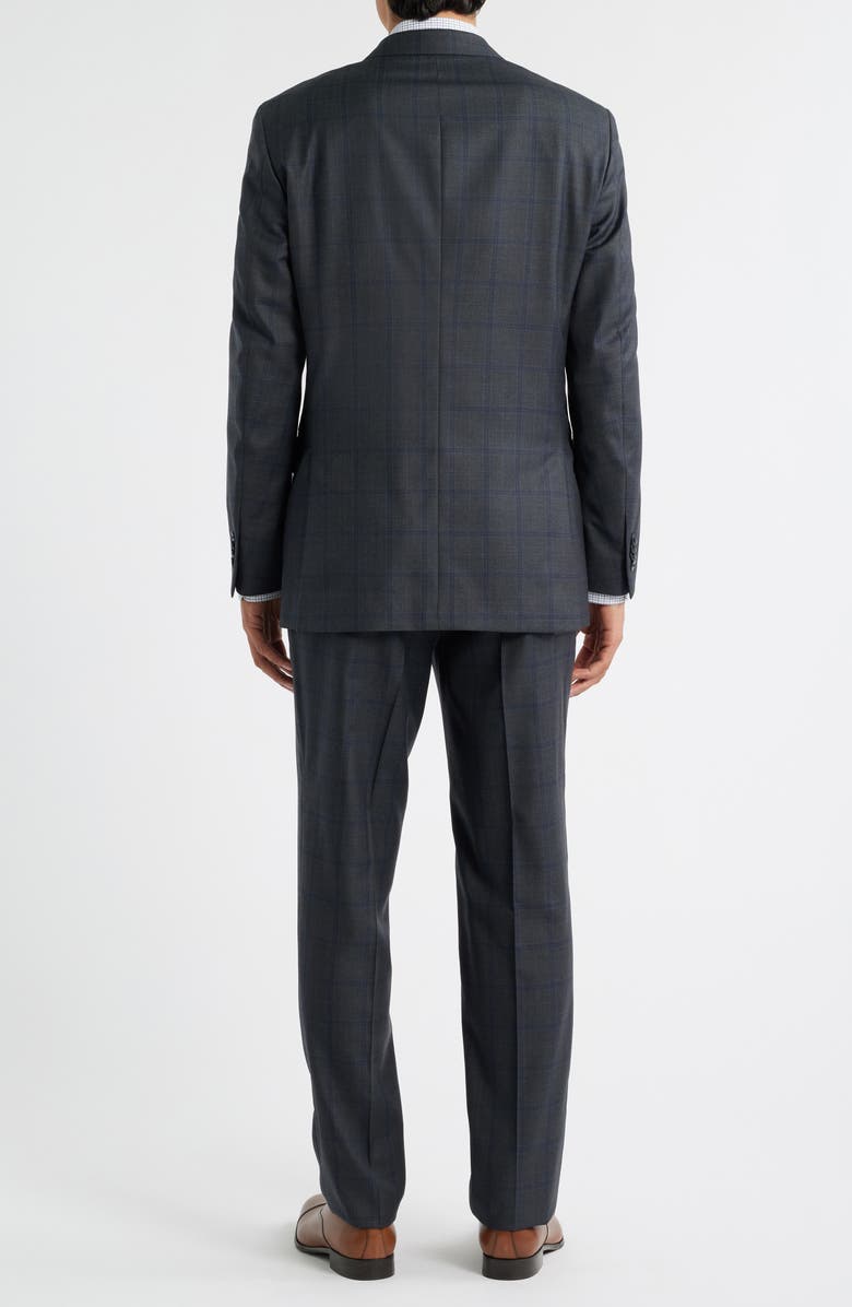 Peter Millar Flynn Classic Fit Grey Windowpane Check Wool Suit, Alternate, color, Charcoal