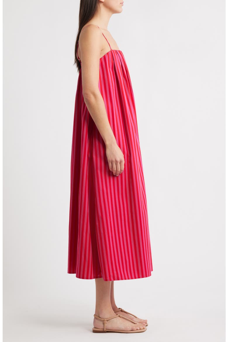Marsha Stripe Cotton Midi Sundress, Alternate, color, MODERN FUCHSIA