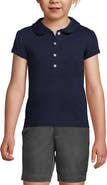 Lands' End Girls Short Sleeve Peter Pan Collar Polo Shirt