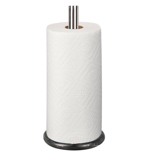 Happimess Avery Modern Classic Metal With Non Slip Weighted Marble Base Paper Towel Holder
