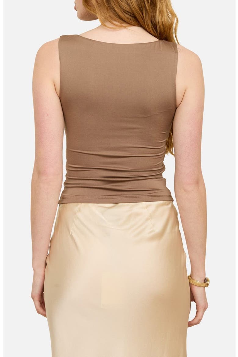 Side Ruched Tank, Alternate, color, DEEP TAUPE
