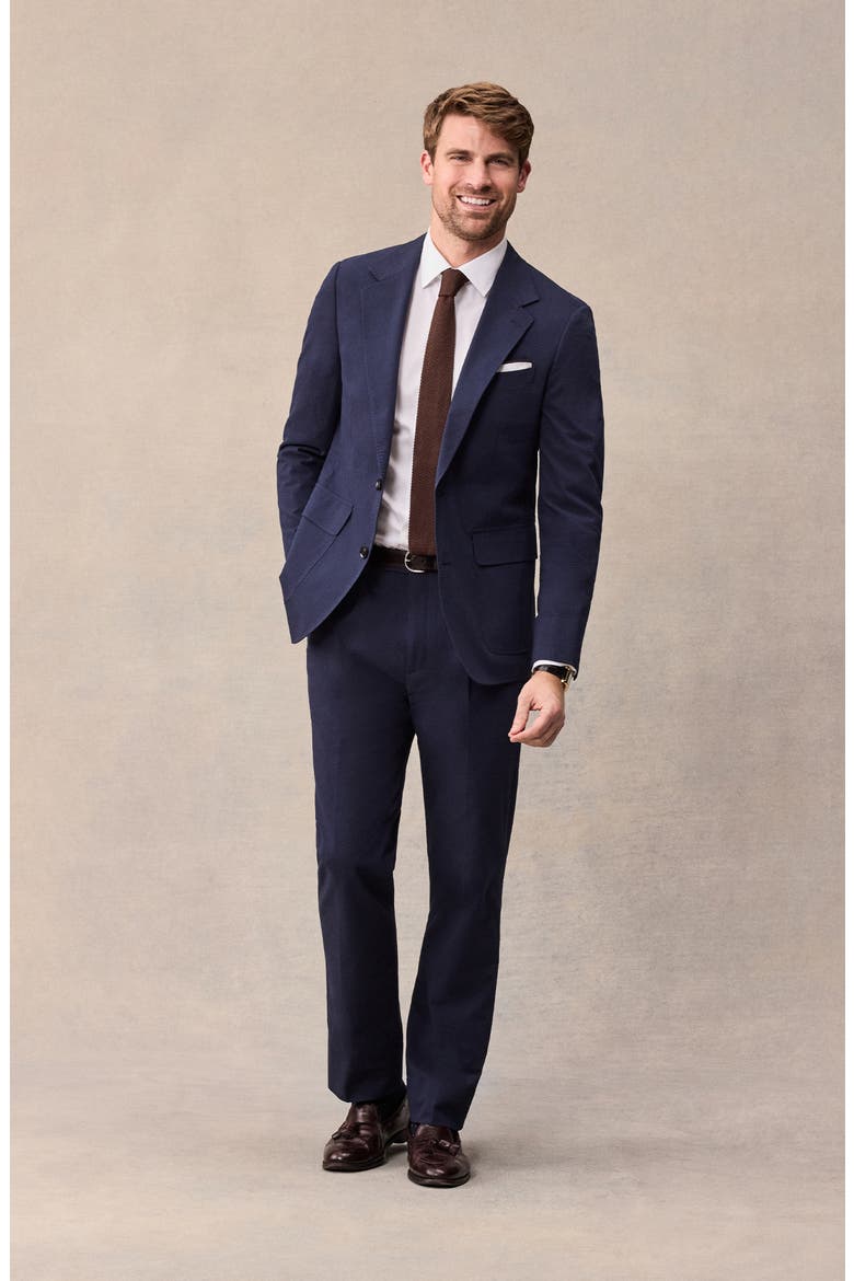 Seersucker Regular Fit Suit Pants, Alternate, color, Navy