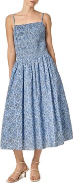 English Factory Paisley Print Smocked A-Line Dress
