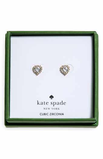 pavé heart stud earrings