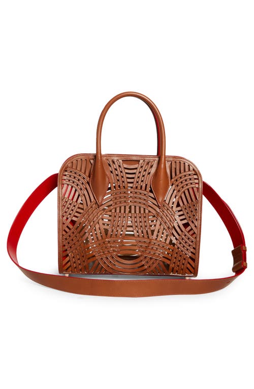 Christian Louboutin Medium Eloise Gaagal Leather Top Handle Bag In Brown