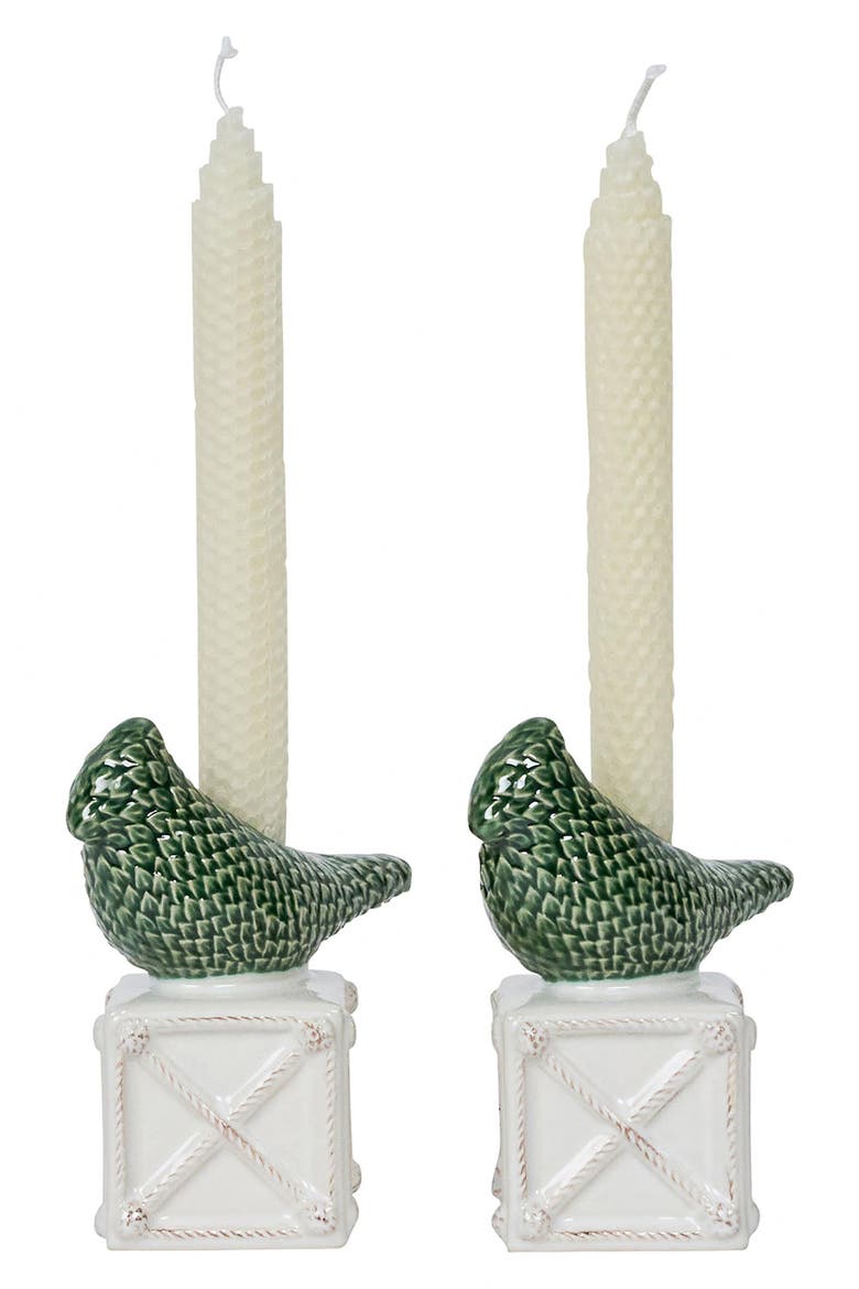Berry & Thread Bird Set of 2 Candlesticks, Alternate, color, GREEN MULTI