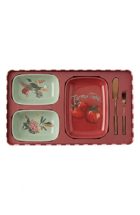 Jolly Bite 5-Piece Ceramic Appetizer Set