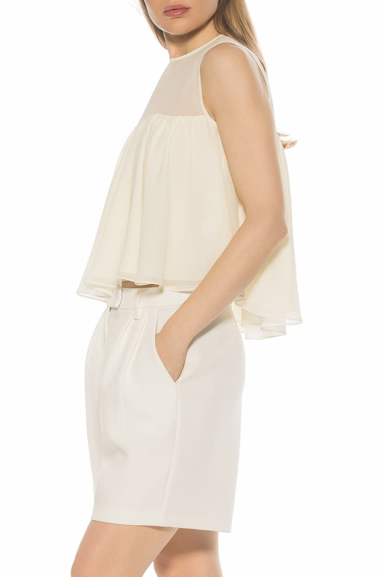 Portia Ruffle Sleeveless Chiffon Top, Alternate, color, IVORY