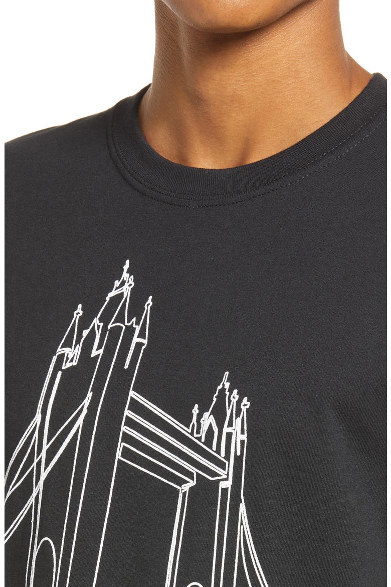 Men's Bridge Sketch Graphic Tee, Alternate, color, BLACK