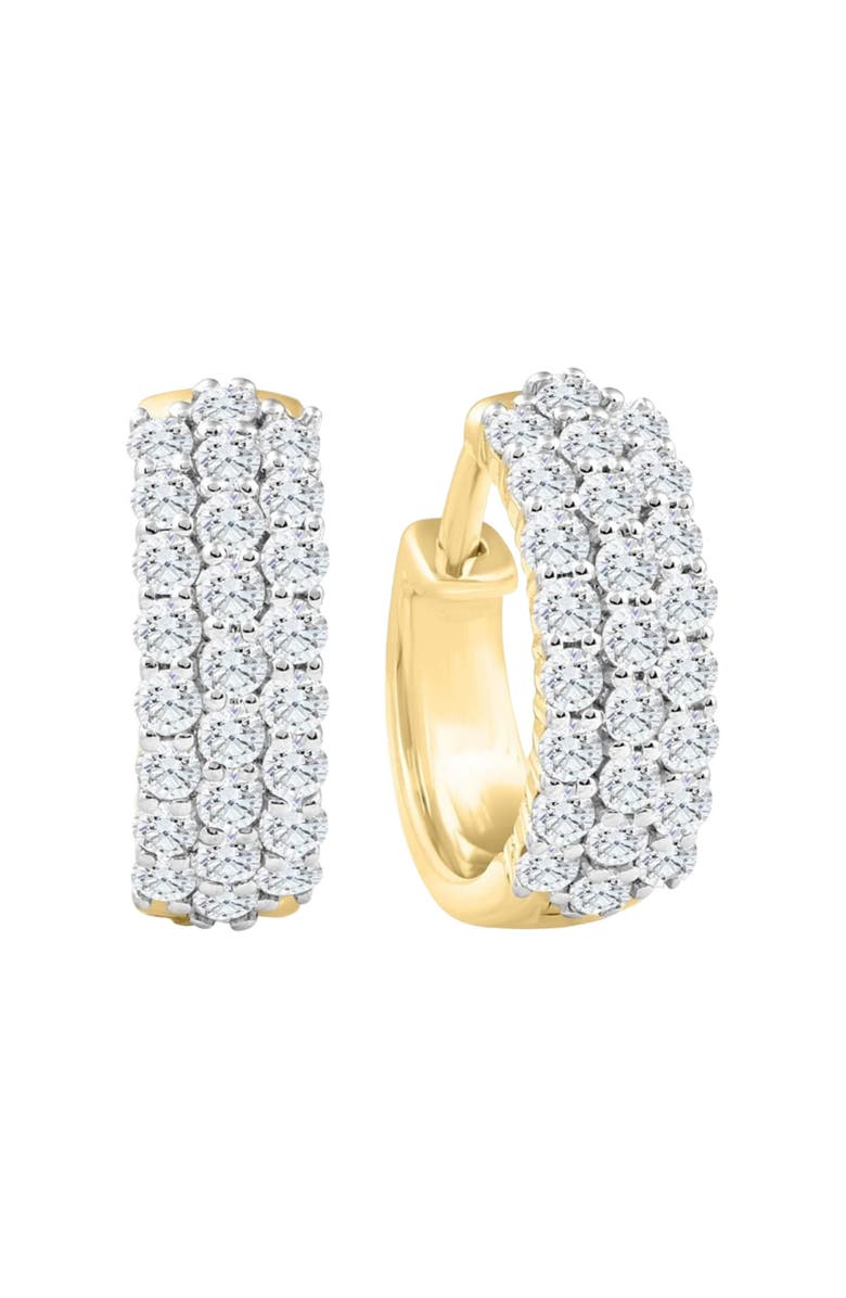 Bliss Diamond 1 1/10Ct Diamond Hoops Gold Lab Grown 15mm Women's Earrings, Main, color,