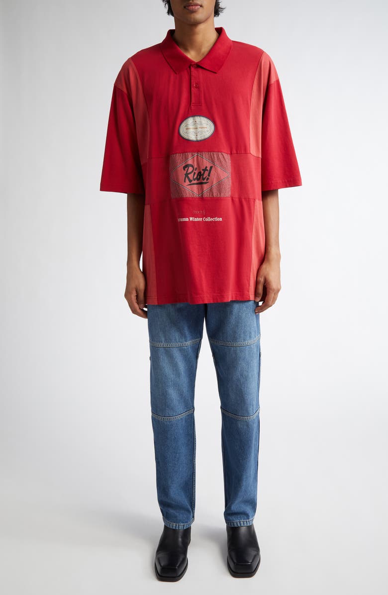 Martine Rose Panel Oversize Polo, Alternate, color, 