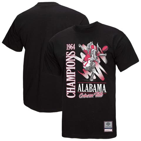 Men's Mitchell & Ness  Black Alabama Crimson Tide Retro Brush Mineral Wash T-Shirt