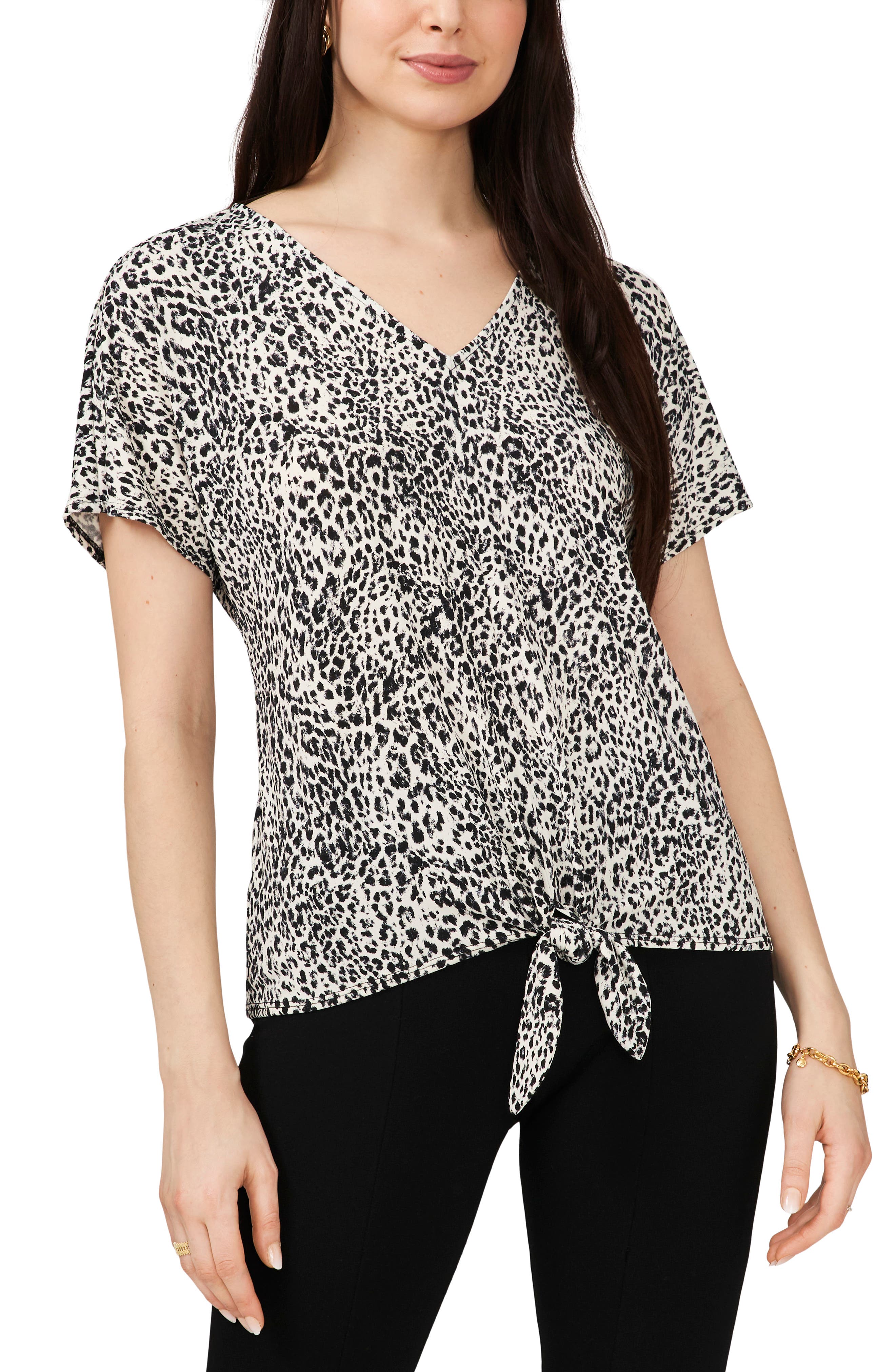 V-Neck Tie Front Top