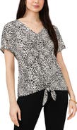 Chaus V-Neck Tie Front Top