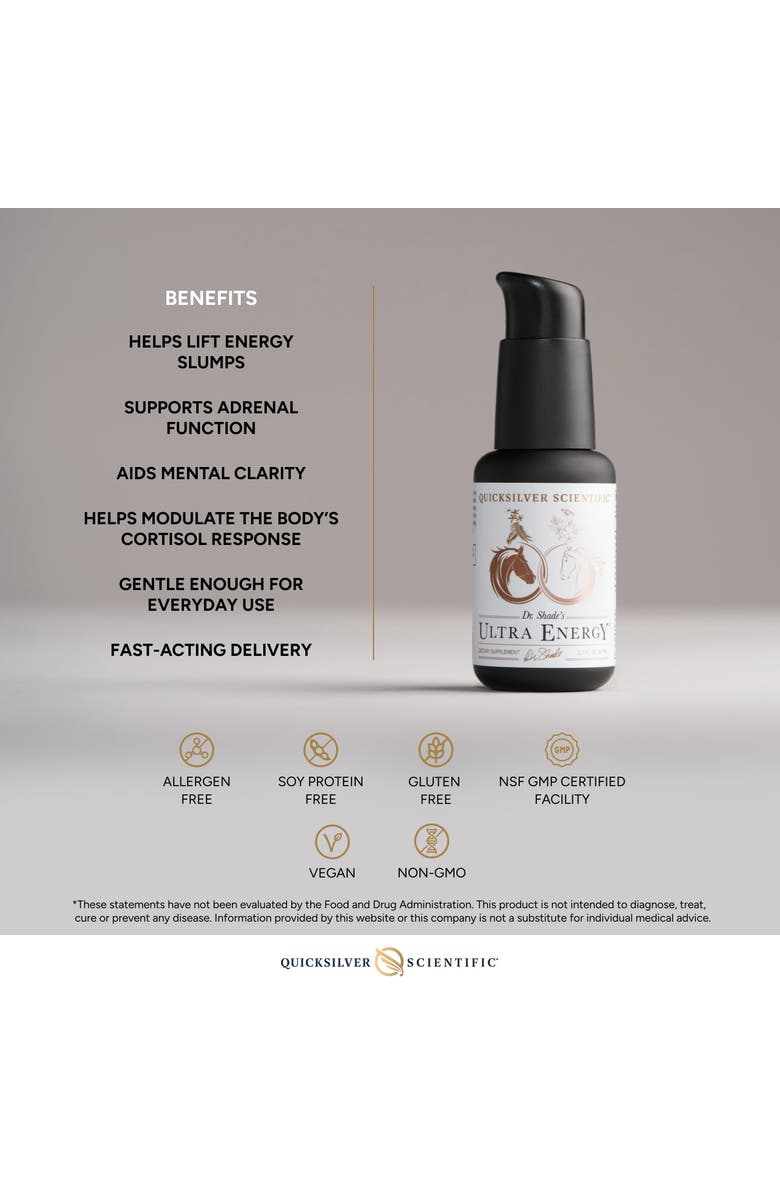 Quicksilver Scientific Ultra Energy Liposomal Adaptogenic Rhodiola Reishi and Ashwagandha Supplement, Alternate, color, NO COLOR