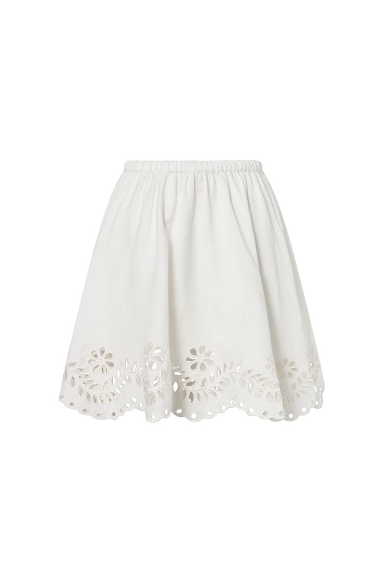 Neoline Broderie Anglaise Mini Skirt, Alternate, color, White