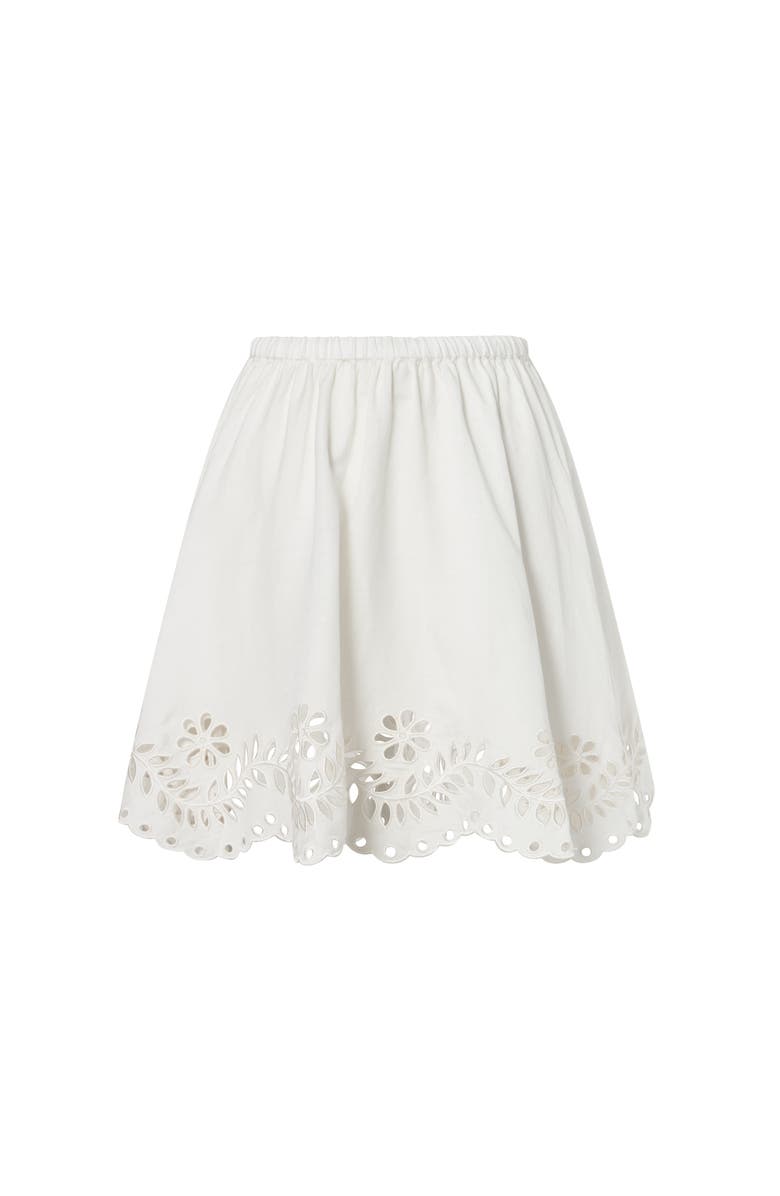Malina Neoline Broderie Anglaise Mini Skirt, Alternate, color, White