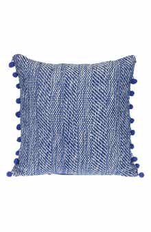 PARKLAND COLLECTION Pom Pom Trim Square Accent Pillow