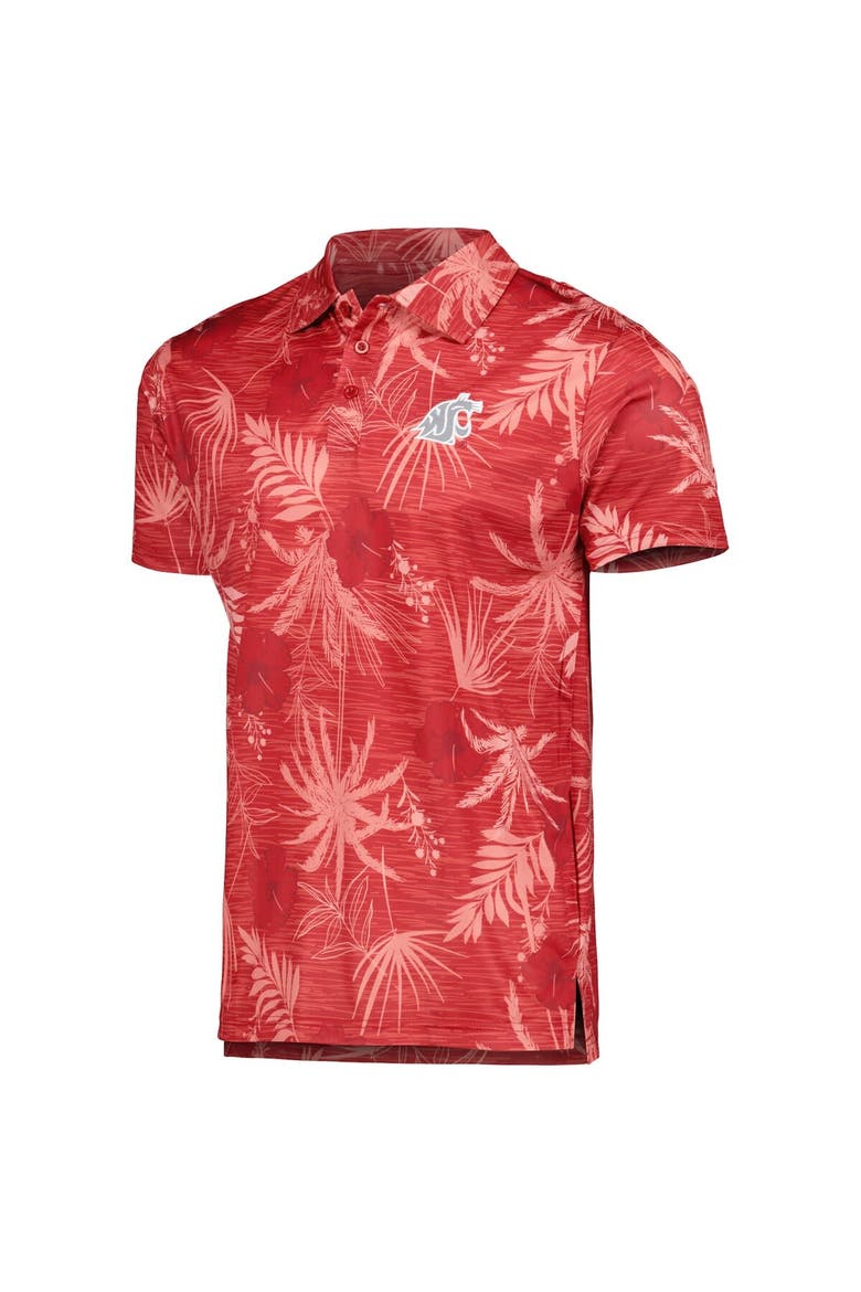Men's Colosseum Crimson Washington State Cougars Palms Team Polo, Alternate, color, Crimson