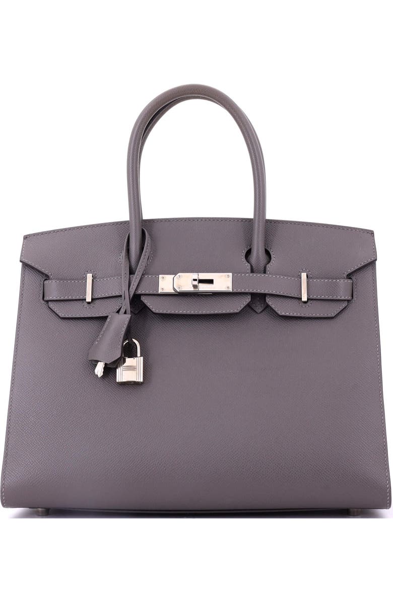 Pre-Owned Hermes Birkin Sellier Bag Grey Epsom with Palladium Hardware 30, Main, color, Gris Meyer